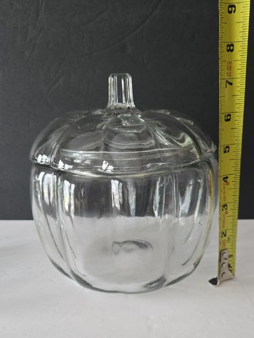 Robert Stanley Clear Glass Pumpkin Shaped Cannister Jars with Lids - Set of 2